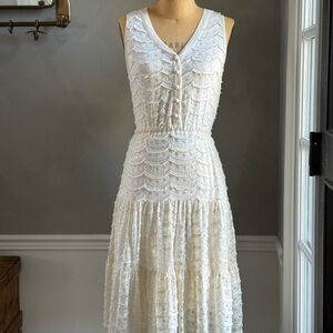 Meadow Rue Ivory Lace Midi Dress